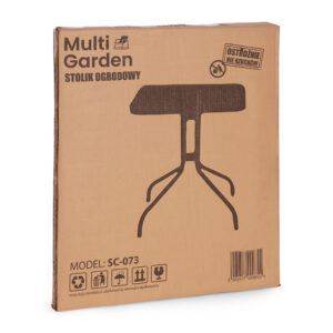 Kvadratinis sodo stalas 80 cm grūdintas stiklas skėčio anga juodas MultiGarden - Image 9