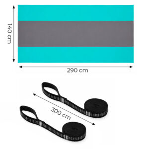 Vienvietis sodo hamakas 290x140 cm iki 300 kg su nešiojimo krepšiu MultiGarden - Image 9
