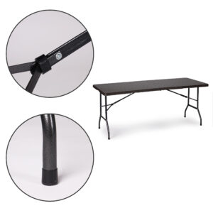 Sulankstomas kavinės banketinis sodo stalas 180 cm rotango, MultiGarden - Image 9