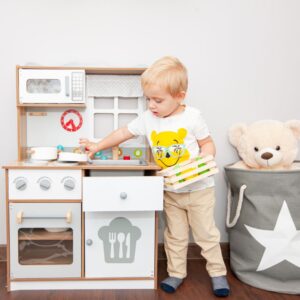 Medinė žaislinė virtuvėlė vaikams su papildomais priedais, ECOTOYS - Image 9
