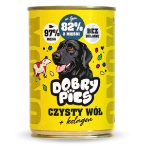 DOBRY PIES Mono Grynas jautis + kolagenas – šlapias pašaras šuniui – 400g
