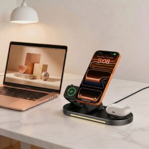Tech-Protect A51 ArcticBoost 3in1 Magnetinis MagSafe belaidis įkroviklis 25W QI2.2 juodos spalvos - Image 8