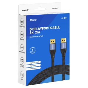 Savio CL-210 „DisplayPort“ kabelis 2 m Juoda - Image 3