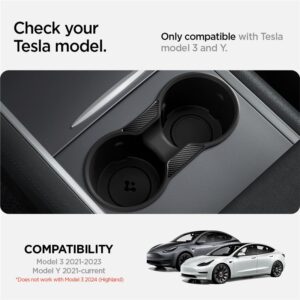 Spigen Tesla Center Console Cup Holder Insert Relaxed Grip - Tesla Model Y/3 - Image 3