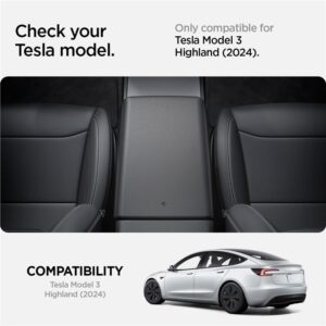 Spigen Tesla Armrest Cover, black - Tesla Model 3 2024 - Image 8