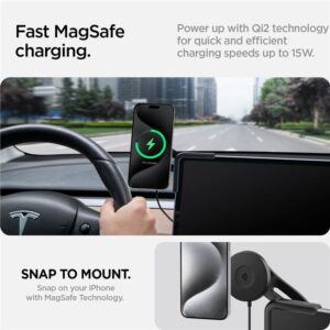 Spigen Tesla TapLock MagSafe Car Mount Charger, juodos spalvos - Wireless / Screen - Image 6