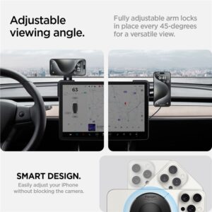 Spigen Tesla TapLock MagSafe Car Mount Charger, juodos spalvos - Wireless / Screen - Image 7