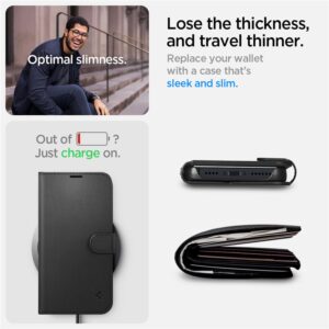 Spigen Wallet S, juodos spalvos - Apple iPhone 14 - Image 2