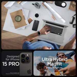 Spigen Ultra Hybrid MagSafe, frost juodos spalvos - Apple iPhone 15 Pro - Image 8