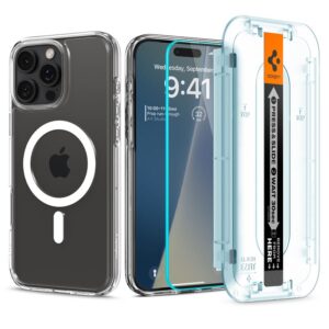 Spigen Ultra Hybrid MagSafe, white + Glass tR EZ Fit Pack - Apple iPhone 16 Pro Max
