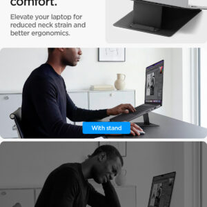 Spigen Slim Fold Laptop Stand & Standing Desk LD201-S10, black - Image 11