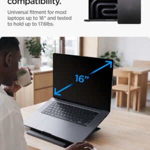 Spigen Slim Fold Laptop Stand & Standing Desk LD201-S10, black - Image 9