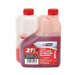 AWTOOLS ALYVA 2-TAKTIAM VARIKLIUI KURO MIŠINIUI 0,5L RAUDONA SU DOZATORIUMI