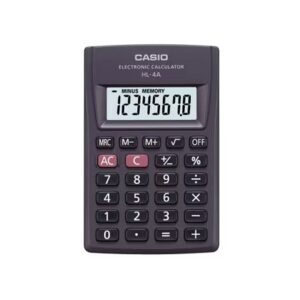 CASIO HL-4A-B 8 skaitmenų kišeninis skaičiuotuvas 56x87 mm, juodas