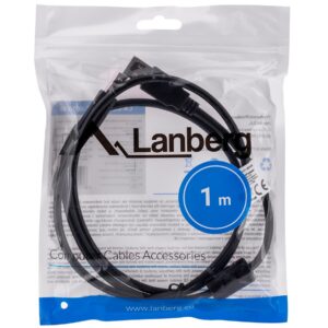 Lanberg CA-USBA-11CC-0010-BK USB kabelis 1 m 2.0 USB B Juoda - Image 3
