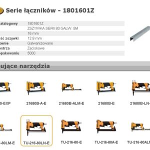 BOSTITCH ZSZYWKI 80 16mm  5M szer 12,8mm