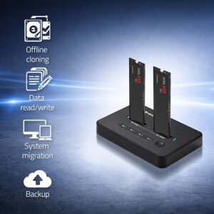 Qoltec 52366 M.2 NVMe SSD prijungimo stotelė | PCIe | USB-C | 20 Gb/s | DUAL 2 x 8 TB | Klonavimas neprisijungus - Image 2
