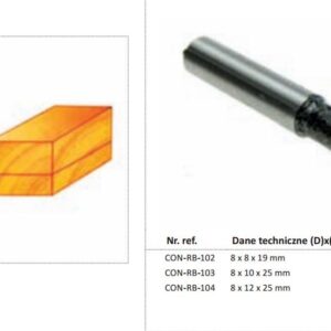 CONDOR FREZA MEDŽIUI 8x8x19mm 102 TIESI, SU GUOLIU.