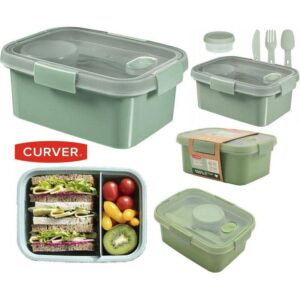 CURVER MAISTO DĖŽUTĖ STAČIAKAMPĖ LUNCH KIT 1,2L /ŽALIA