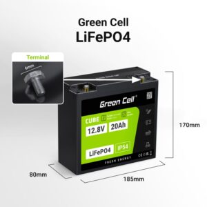 Green Cell LFPGC12V20AH UPS akumuliatorius Ličio geležies fosfatas (LiFePO4) 12,8 V 20 Ah - Image 3