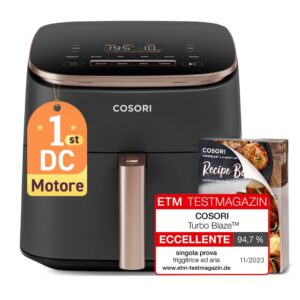 Cosori Turbo Blaze Chef Edition Vienas 6 L Autonominės 1725 W Karšto oro gruzdintuvė Juoda, Rausvai auksinė