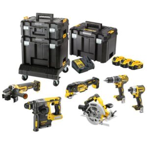 DEWALT KOMPLEKTAS COMBO 18V DCK685P3T (DCD796, DCF887, DCH273, DCG405, DCS570, DCS355) 3x5,0Ah 3xTSTAK VEŽIMĖLIS