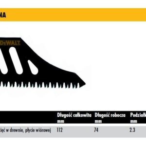 DEWALT PJŪKLELIS SIAURAPJŪKLIUI 112x2,3mm T142HB MEDIENAI /1vnt