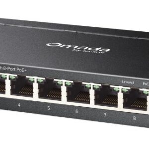 TP-Link Omada ES208GP tinklo komutatorius Valdomas L2 Gigabit Ethernet (10/100/1000) Maitinimas per Eternetą (PoE) DIN rail Juoda - Image 3