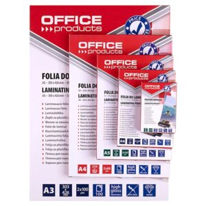 OFFICE PRODUCTS Laminavimo plėvelė, A4, 2x100 mikronų, blizgi, 100 lapų, skaidri - Image 2