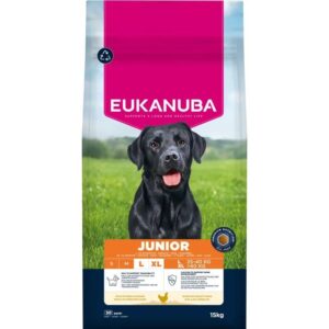 EUKANUBA Premium Nutrition Puppy Junior & Giant Breed Chicken - sausas maistas šunims - 15kg