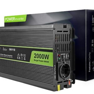 Green Cell INV10 maitinimo adapteris / inverteris Automatinis 2000 W Juoda