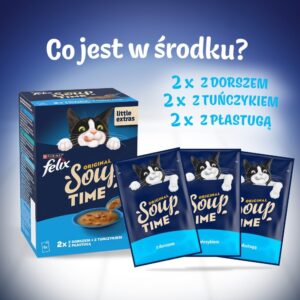 PURINA Felix Original Soup Time Box Fish - šlapias kačių maistas - 6x48g - Image 2