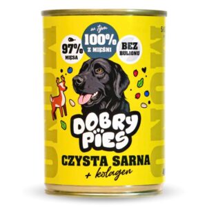 DOBRY PIES Mono Gryna stirna + kolagenas – šlapias pašaras šuniui – 400g