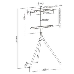 Techly ICA-TR18SAM televizoriaus laikiklis 165,1 cm (65") Riešutmedžio - Image 3