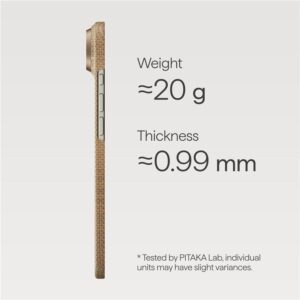 Pitaka Ultra-Slim Case, Golden Glint - Apple Phone Air - Image 8