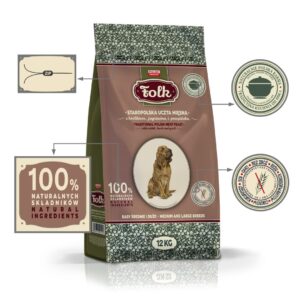 FOLK Medium and large breeds Traditional polish meat feast with rabbit, lamb and quail - sausas maistas šunims - 12kg - Image 2