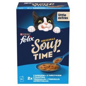 PURINA Felix Original Soup Time Box Fish - šlapias kačių maistas - 6x48g