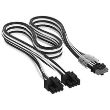 Corsair Premium Sleeved 2x 8-Pin to 12V 2x6 Cable, for Type-4 Power Supply - Black/White
