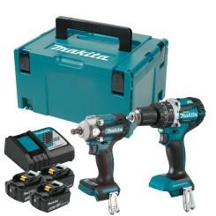 MAKITA KOMPLEKTAS COMBO 18V DLX2359TJ1 (DHP484, DTW300) 3x5,0Ah