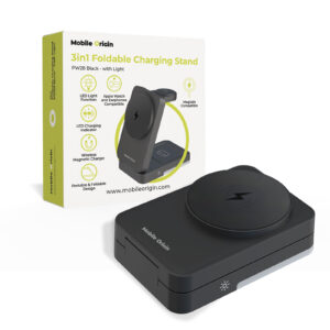 Mobile Origin 3in1 Foldable Charging Stand with light,  PW28, black