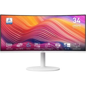 Monitorius MSI Modern MD342CQPW 34" / UWQHD / 120Hz / 1ms MPRT / curved / KVM / white - adjustable stand - PD 98W