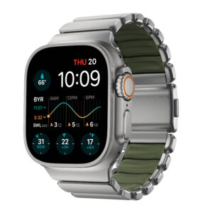 Nomad Stratos Band Natural Titanium Forest Green FKM AW 45/46/49mm