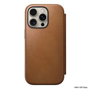 Nomad Modern Leather Folio, english Tan-C - Apple iPhone 16 Pro - Image 3