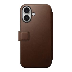 Nomad Modern Leather Folio, rudos spalvos - Apple iPhone 16 - Image 3