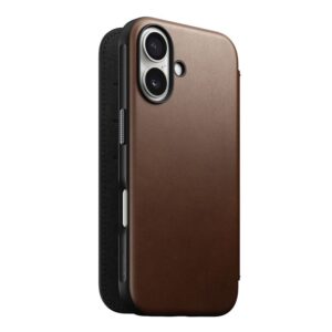 Nomad Modern Leather Folio, rudos spalvos - Apple iPhone 16 - Image 5