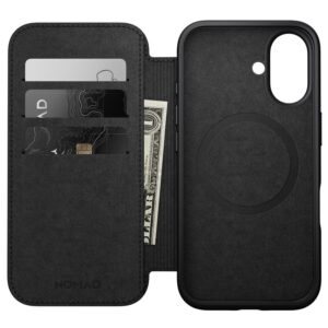 Nomad Modern Leather Folio, rudos spalvos - Apple iPhone 16 - Image 7