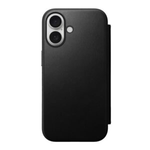 Nomad Modern Leather Folio, juodos spalvos - Apple iPhone 16