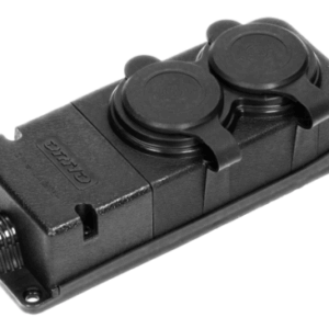 ORNO ŠLAKAMS ATSPARUS IR SMŪGIAMS ATSPARUS SKIRSTYTUVAS IP44, 2x LIZDAI 2P+Į, GUMINIS, NEDEGUS &&