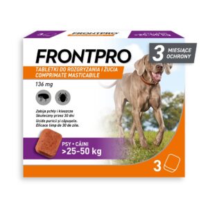 FRONTPRO Tabletės nuo blusų ir erkių šuniui (>25-50 kg) - 3x 136mg - Image 2