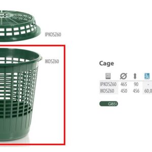 PROSPERPLAST ŽALIAS KREPŠYS CAGE 60L